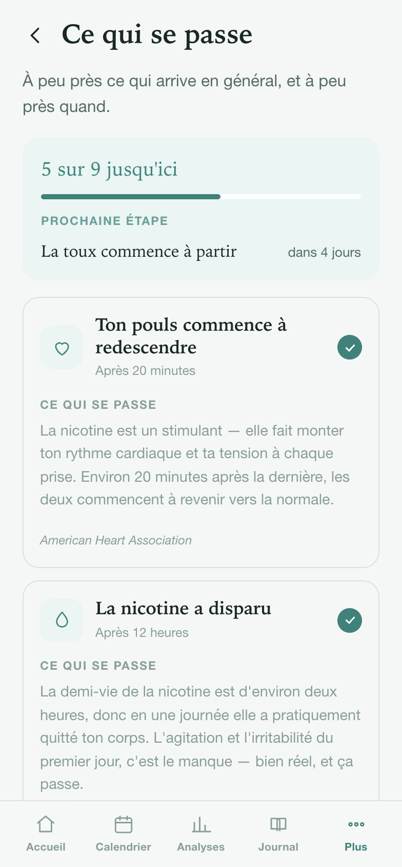 La chronologie santé : ce qui récupère après l'arrêt de la nicotine et à peu près quand